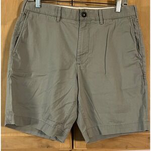 Faherty Brand Chino Shorts Mens 30 Gray Flat Front Cotton Casual